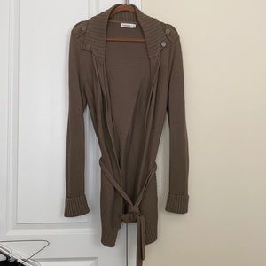 Calvin Klein taupe knit cardigan